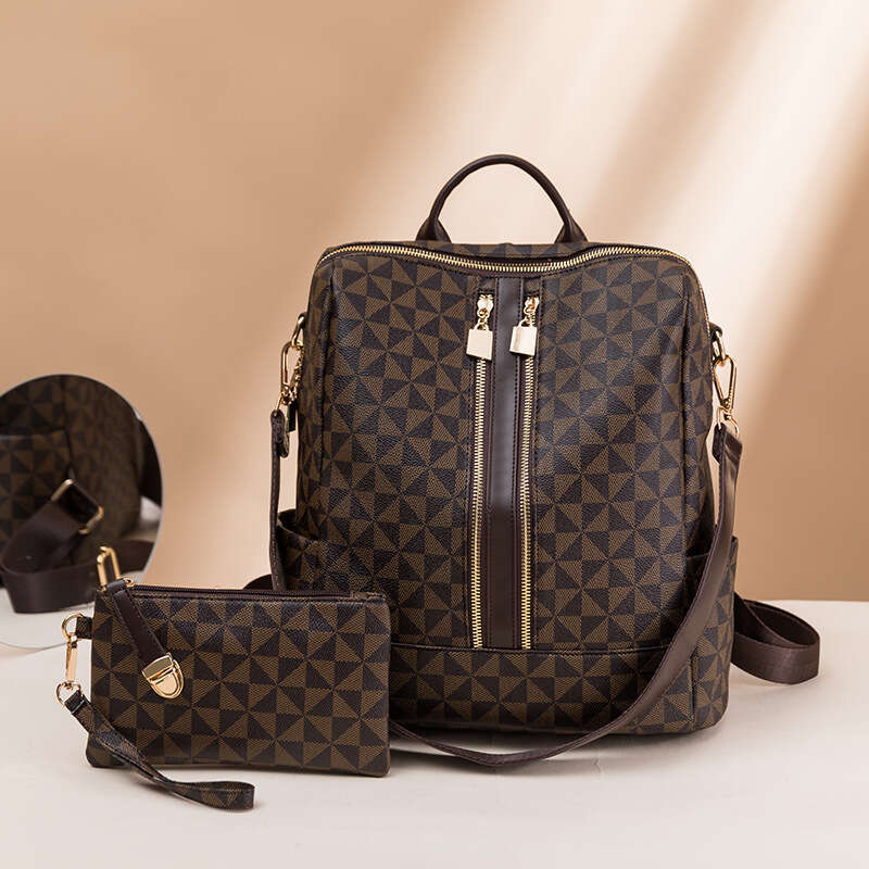 Fashion Printed for Women 2024 New Korean Version Large Capacity Retro Anti-theft Backpack Multi-use Casual Travel Bag