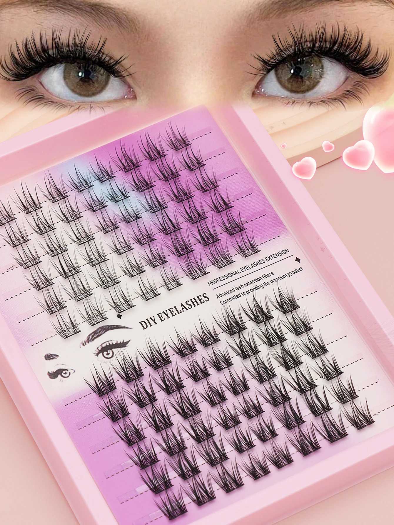 96 Cluster Mixed Natural Extension False Eyelash Party Travel Daily Work Meeting Natural False Eyelash Comfortable WearT251223-image-1089455128