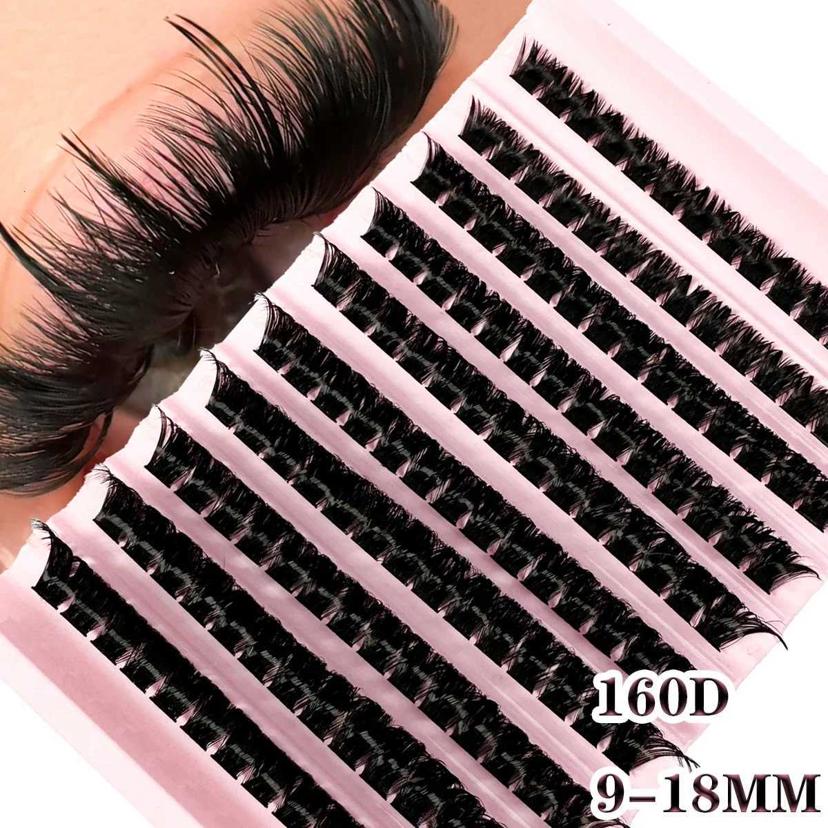 New 160D 10 Rows Individual Lashes Extension Natural Faux Mink Eyelashes Individual Cluster Eyelashes Extension Makeup CiliaT251223-image-1089456204