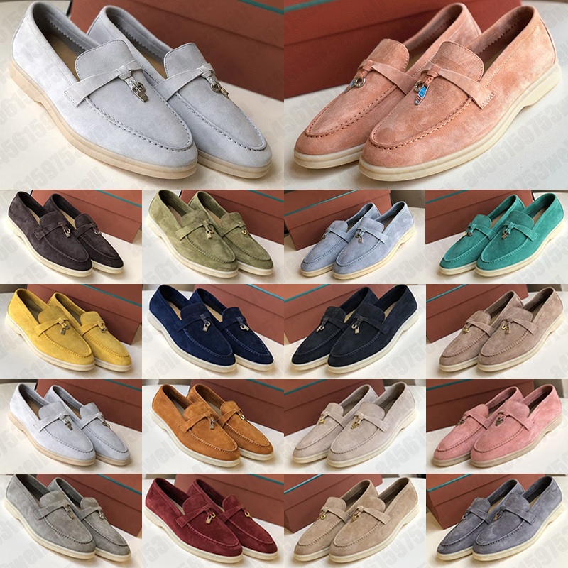 2026 designer sneakers shoes women mens trainers summer charms walking loafer suede leather white black blue pink slip on womens loafer casual joggi