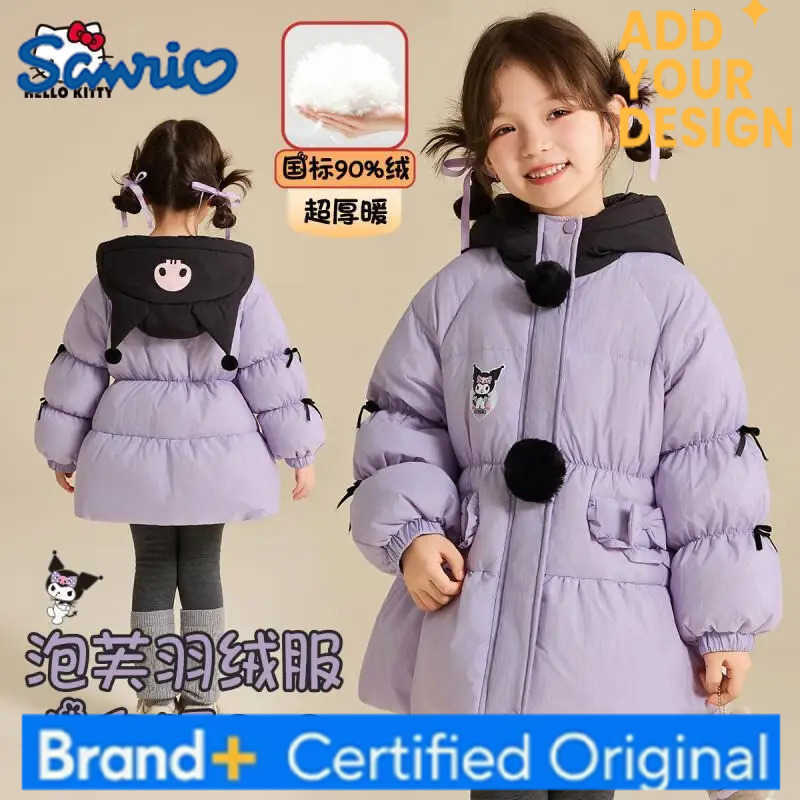Sanrio Kawaii Kuromi Kid Down Jackets Cartoon Thickened Cotton-Padded Clothes Anime Autumn Winter Parka Cute Coat Girl Gift H251223-image-1089512525