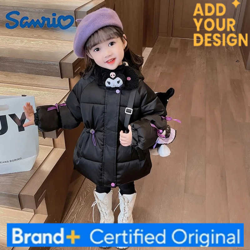 Sanrio Kuromi Girl Cotton Clothes Anime Figure Thicken Velvet Coat Cartoon Keep Warm Kawaii Childrens Clothing Autumn Winter New H251223-image-1089509284