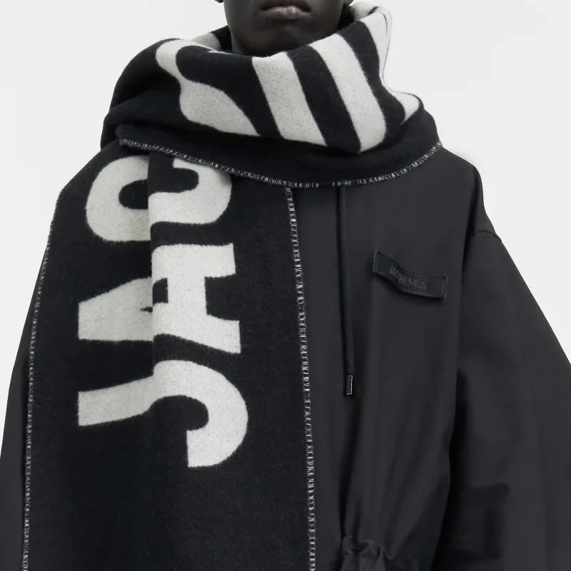 Scarf 100 wool for women y thick and warm with letters high quality fashionable cashmere Y2K winter 251223