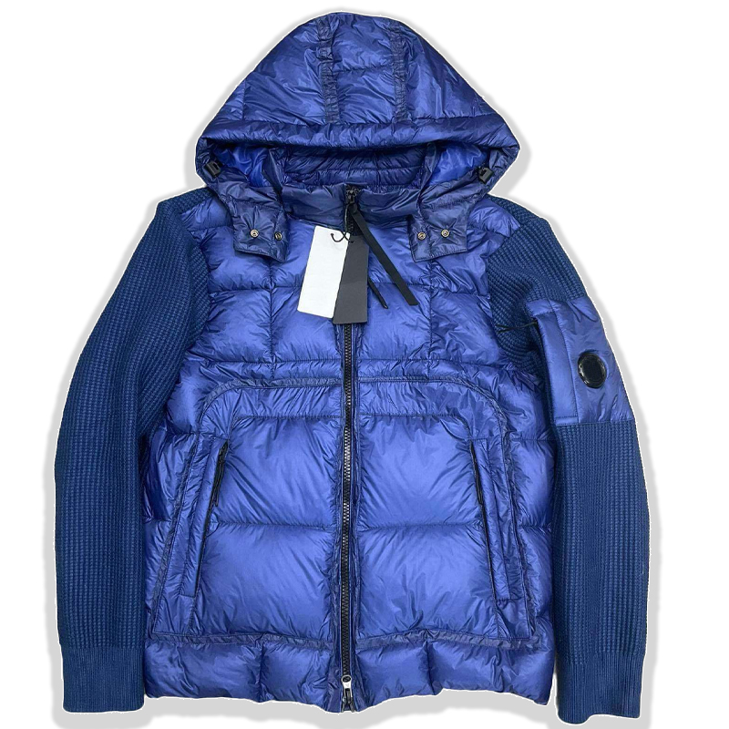 Topstoney Men's Down Parkas Stitching Wool Knitted Men Women Down Jackets Outerwear Versatile Casual Winter Coat Hooded Coats