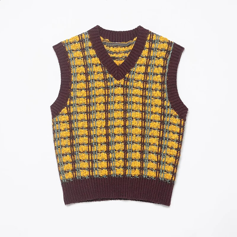 Femmes tricoté pull gilet automne mode col en v sans manches gilets Vintage femme Chic hauts 251223