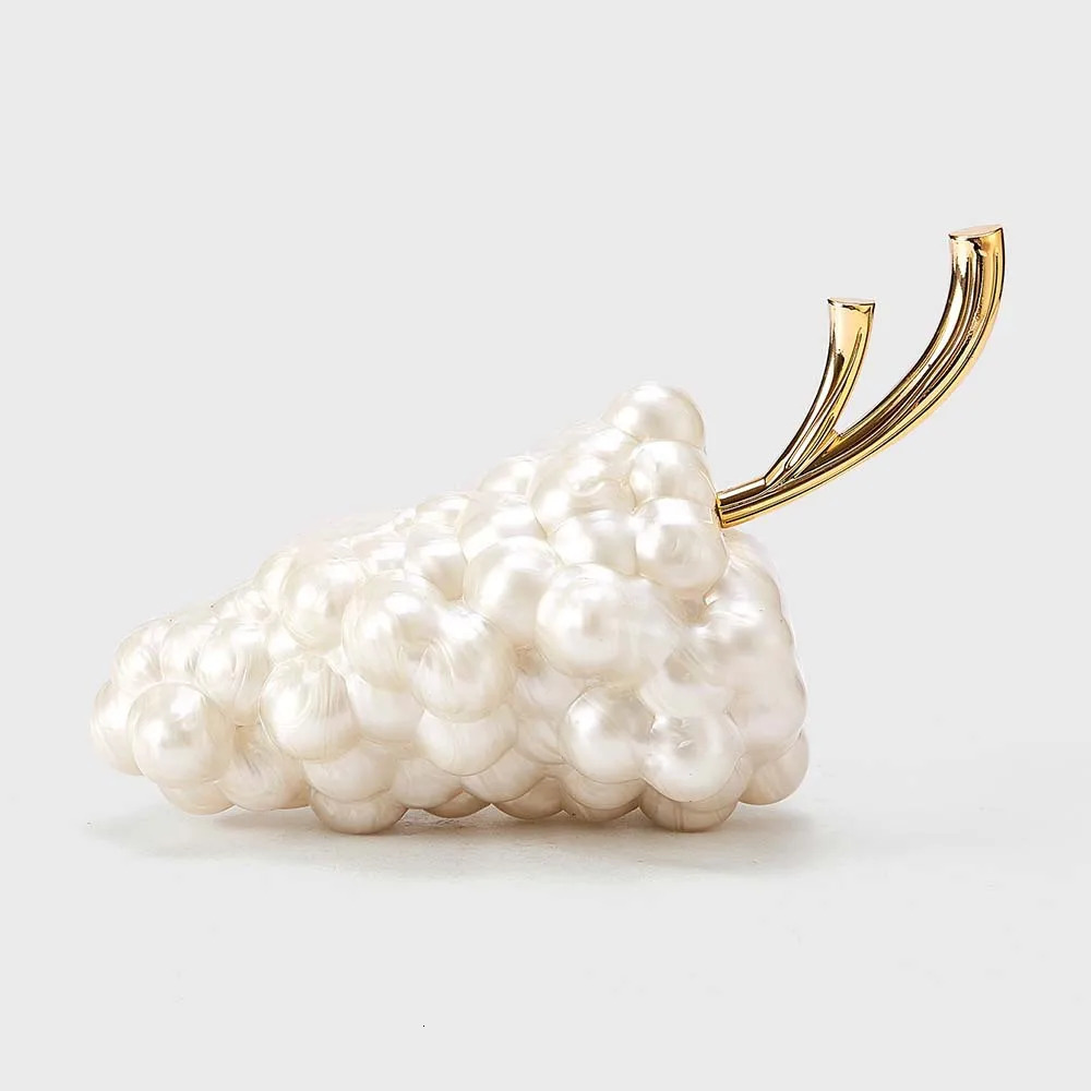 Grapes shaped Clutch Bag Acrylic clutch bag women wedding evening party cute ivory pearl red purple color purse handbag 251217
