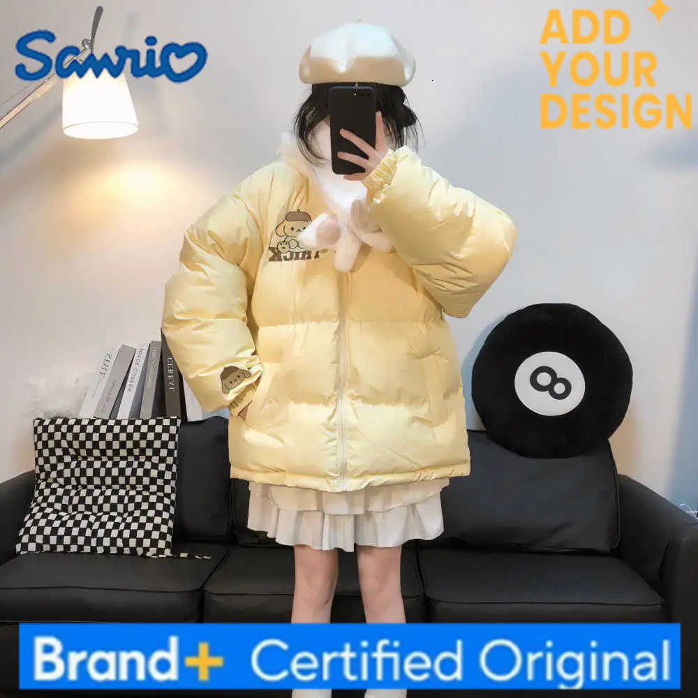 Sanrio Cute Pompompurin Anime Winter Down Jacket Coat Cartoon My Melody Thicken Cotton Clothes Hooded Jacket Loose Warm Sweet Girl Tops H2512231-image-1089522726