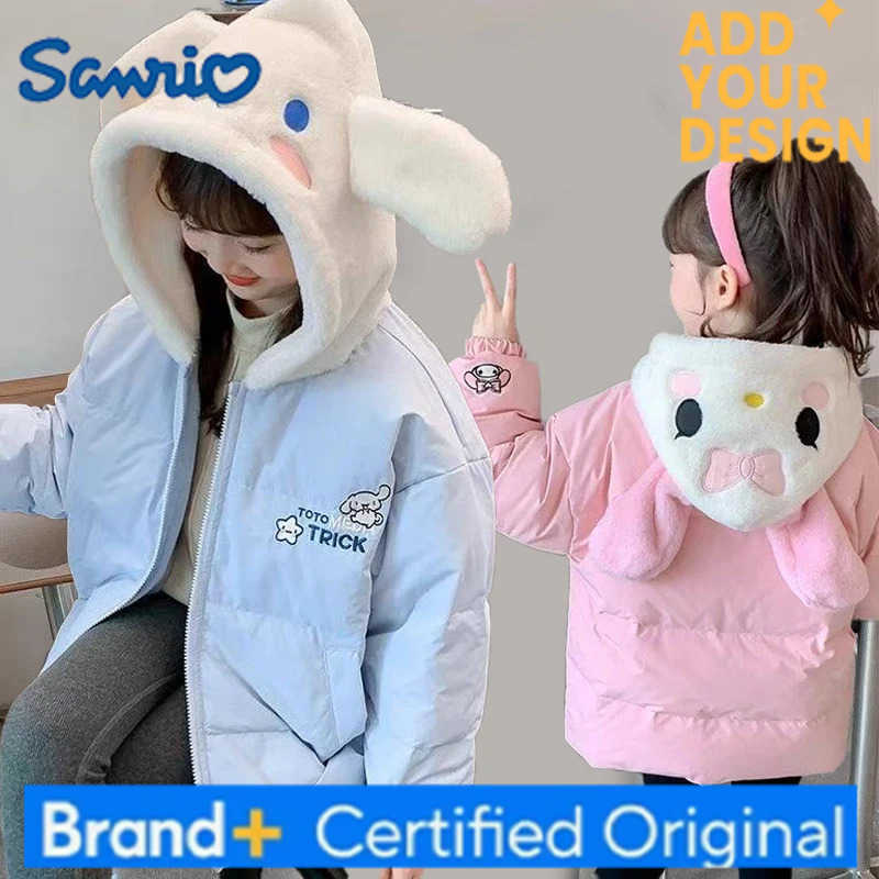 Sanrio My Melody Jacket Childrens Jacket Girl Cotton Clothes Girls Leisure Sports Hooded Cinnamoroll Child Hoodie Cartoon Gift H251223-image-1089511240