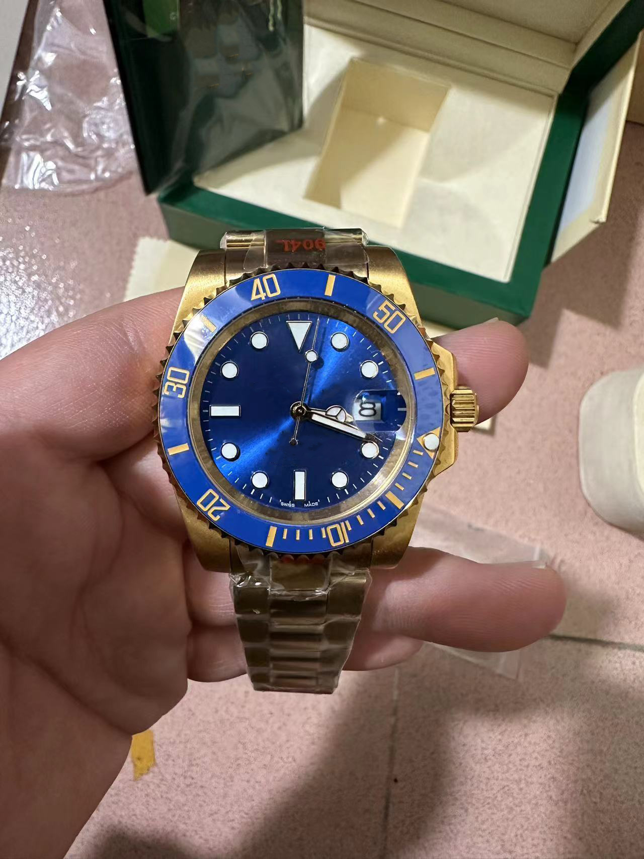 Gold Watches Mens Ceramic Dial Luxury Designer Watch Sapphire Glass Mechanical Automatic Waterproof Relogios