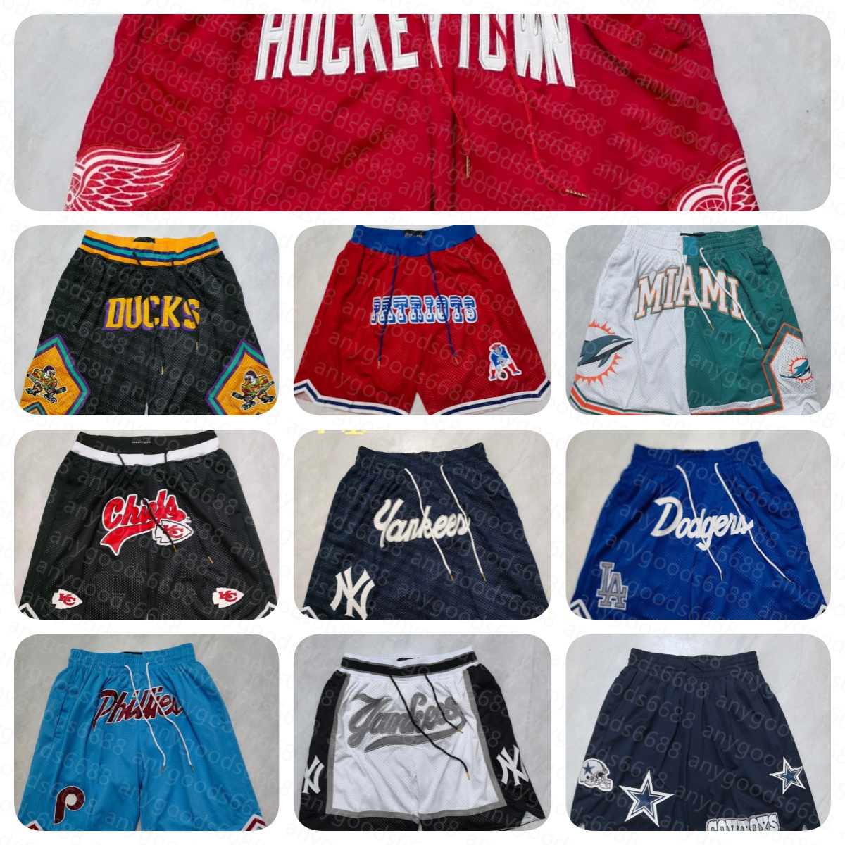 2026 new men's JUST DON loose pocket, summer casual mesh beach pants for street and outdoor sports, baseball, rugby, ice hockey, basketball sho