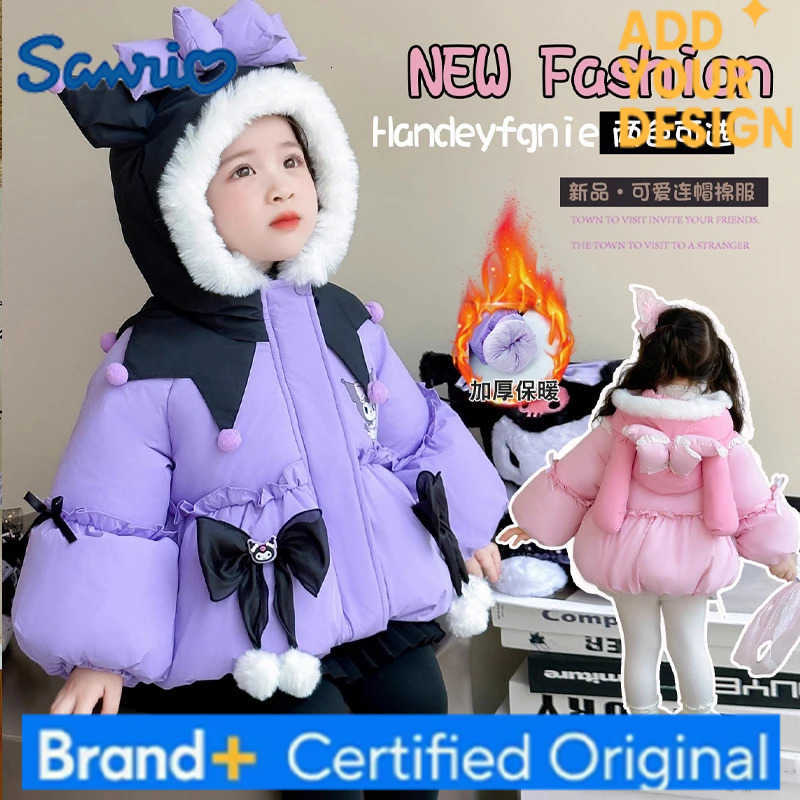Sanrio Kuromi Kid Cotton-Padded Clothes Kawaii Y2K Anime Childrens Clothing Girl Winter Girls Kids Down Jacket Girls Overalls H251223-image-1089510498
