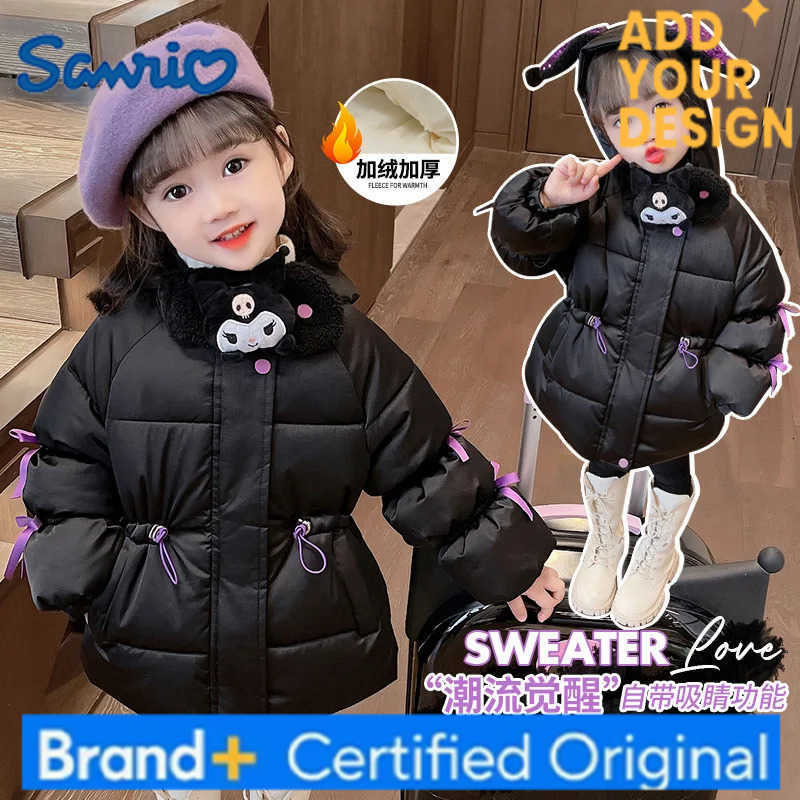 Sanrio Kuromi My Melody Childrens Coat Girl Cotton-Padded Jacket Winter Jacket Kawali Sweet Princess Wind Cartoon Y2K Keep Warm H251223-image-1089511616