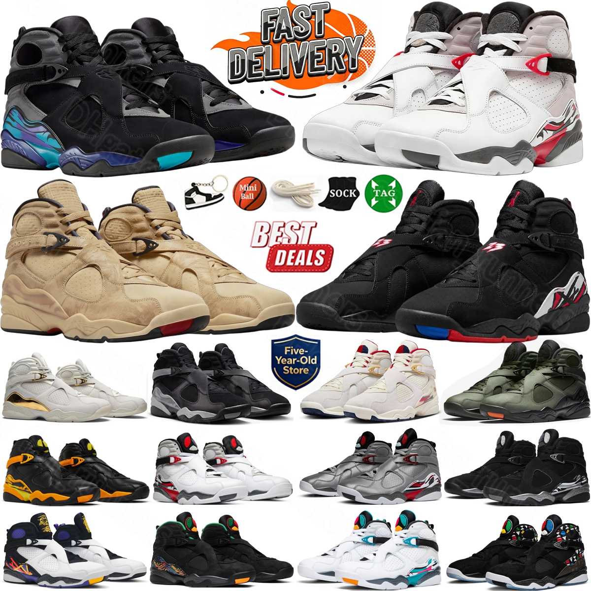 8s Basketball Shoes Designer 8 Aqua Sneakers White True Red Playoffs Gunsmoke SoleFly Mi Casa Es Su Casa Twine Taxi Black Countdown Pack Men Women S