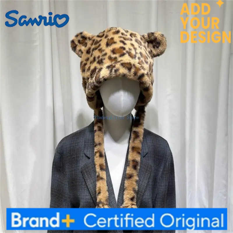 Sanrio 652B chapeau en peluche chaud épaissi avec oreille d'ours pour femmes fille hiver respirant pull chapeau activité de plein air chapeaux H2