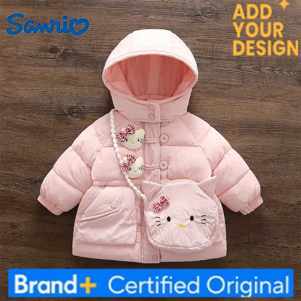 Sanrio Hello Kitty Girls Thickened Cotton Coat Winter Coat Cute Fashionable Versatile Cartoon New Hooded Warm Casual Outerwea H251223-image-1089512047