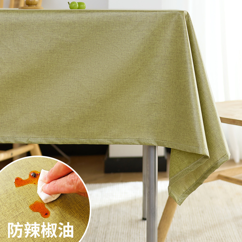 Waterproof, oil-proof, and stain-resistant tablecloth, rectangular dining table cover, tea table mat. M9CE01-image-1089440995