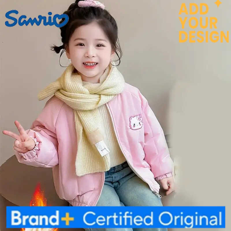 Sanrio Hot Hello Kitty Winter Coat Girl Autumn Thicken Tops Jacket Child Kawaii Anime Cartoon Fashion New Style Casual Clothing H251223-image-1089511260