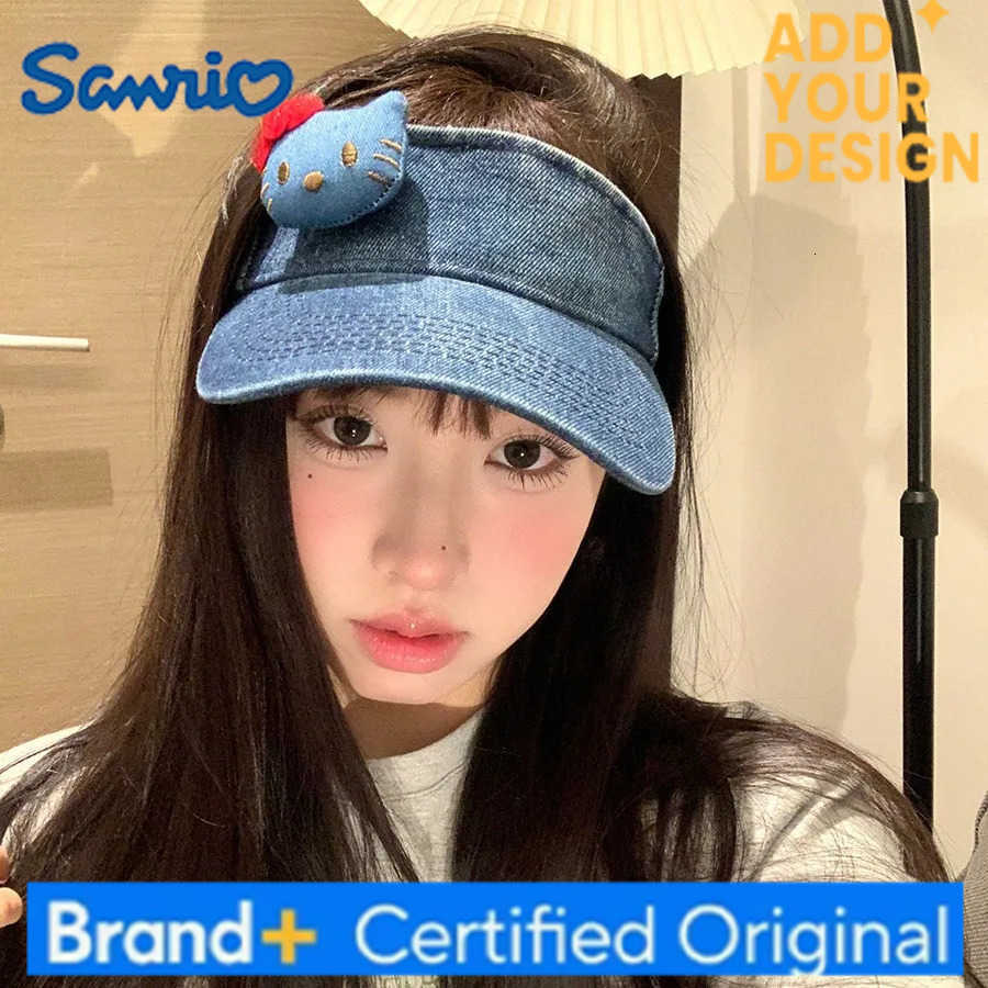 Sanrio Vintage Cowboy Empty Hat Women Spring Summer Breathable Sports Visor Cute Cartoon Cat Face Small Cap Mz131 H251223