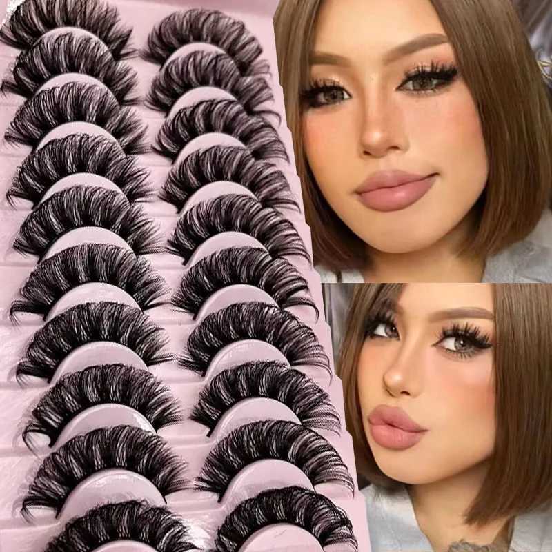 Russian Strip Lashes Makeup Lashes 25mm 3D Mink Volume Fluffy Natural False Eyelashes Thick Dramatic Mink Eyelashes WholesaleT251223-image-1089452608