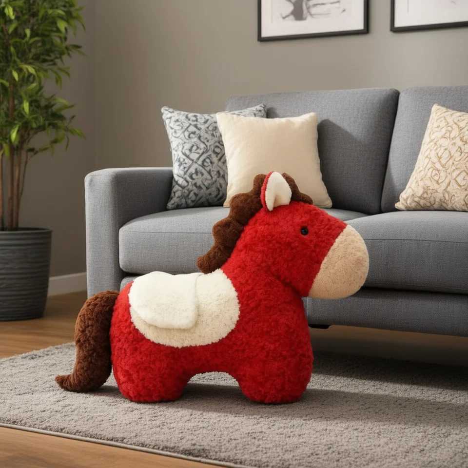 Children Favorite Horse Doll Lovely Creatively Horse Shaped Ornament Kid Home Daily Soft Comfort Companion Plush Doll Toy Y251223-image-1089386781
