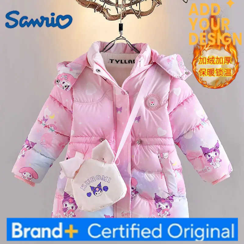 Sanrio Kawaii Girls Winter Cotton Clothes New Kuromi Fashion Keep Warm Overcoat Sweet Casual Comfortable Thick Coat Childrens Clothing H251223-image-1089508187