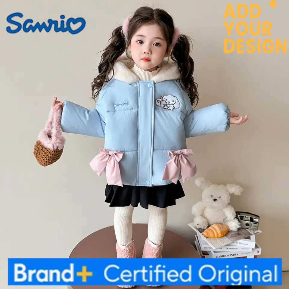 Sanrio My Melody Girls Bow Cotton Coat Childrens Winter Thickened Jacket Western Style Baby Girl Cartoon Cotton Padded Jacket H251223-image-1089513061