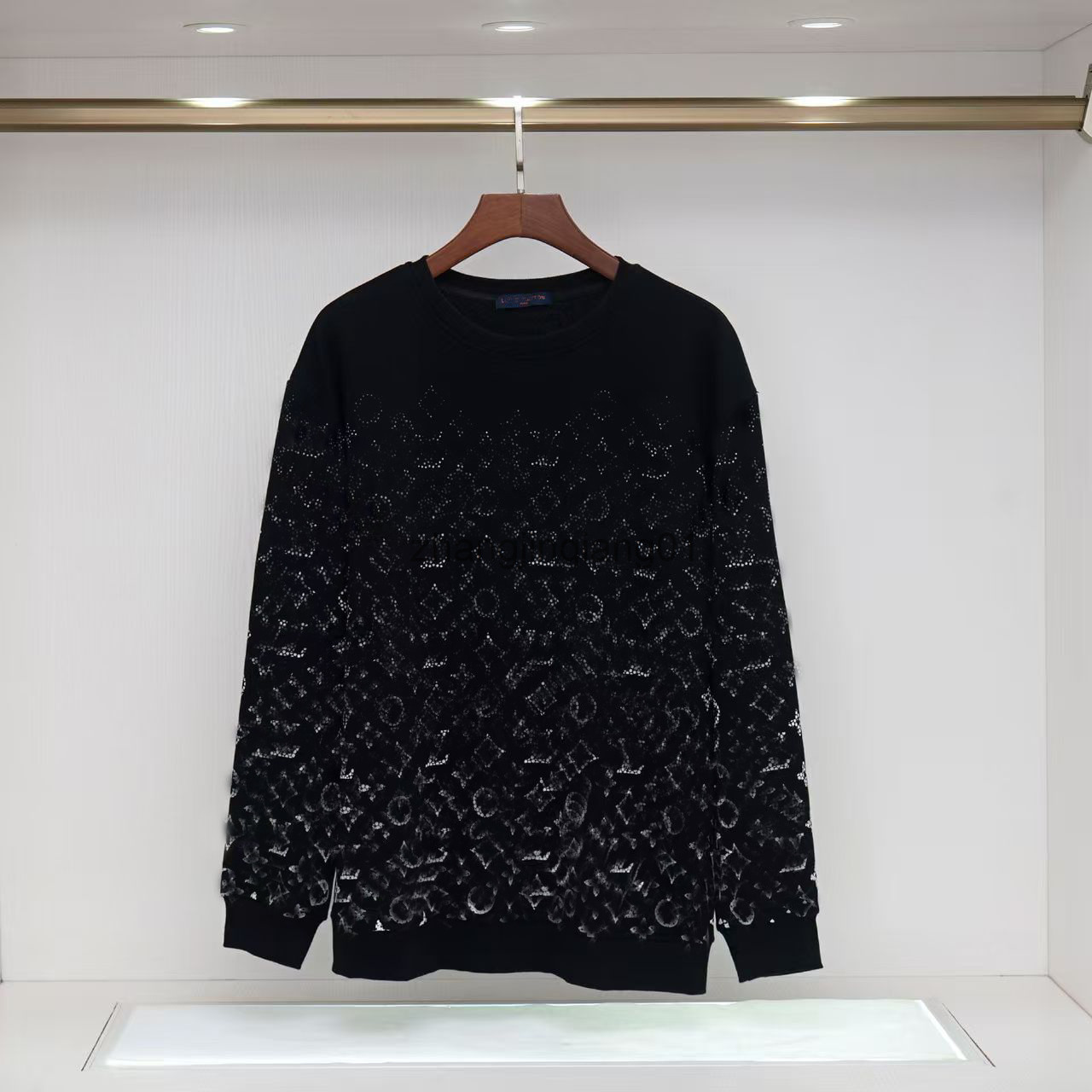 Designer Lvs Hoodie Jackets Spring Winter Cotton Vintage Luxury Fashion Brand Flower Hoodies Womens Mens Diamond Inlaid Black Sweatpants Sweater
