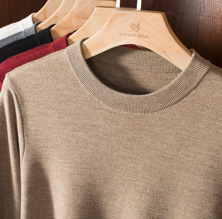 Pull en laine pour hommes a541, col rond épais et chaud à quatre broches, automne et bas