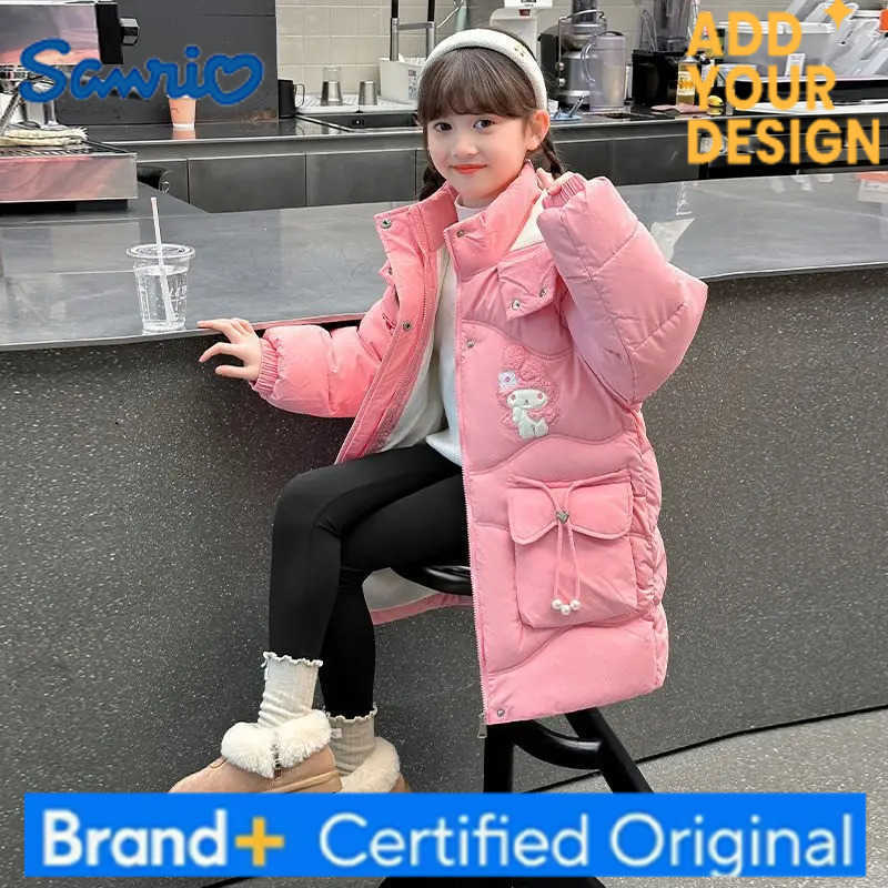 Sanrio My Melody Girl Down Jacket Winter Cartoon Jacket Kawalii Sweet Hooded Cotton-Padded Clothes Childrens Coat Princess Wind H2512231-image-1089522622
