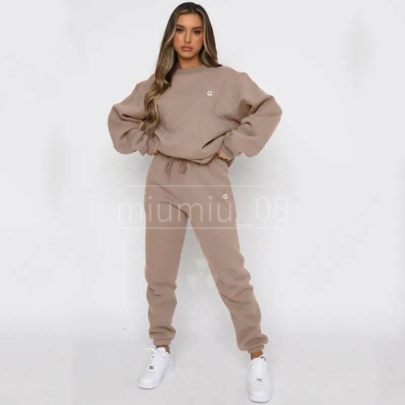 luxeryWomens autumn and winter fashionable casual Paris MILANO printed and plush thick warm hooded sweatshirtsports pants set designer