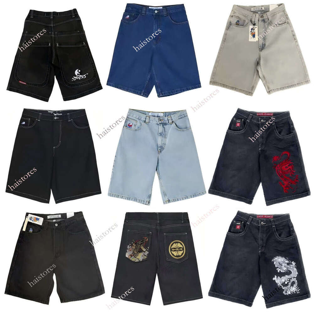 Men Y2K Hip Hop Knee Length Jeans Baggy For Womens Designer JNCO Wide Leg Purple Jeans High Quality Jncos Embroidered Denim Pants Street Wear Aesthe
