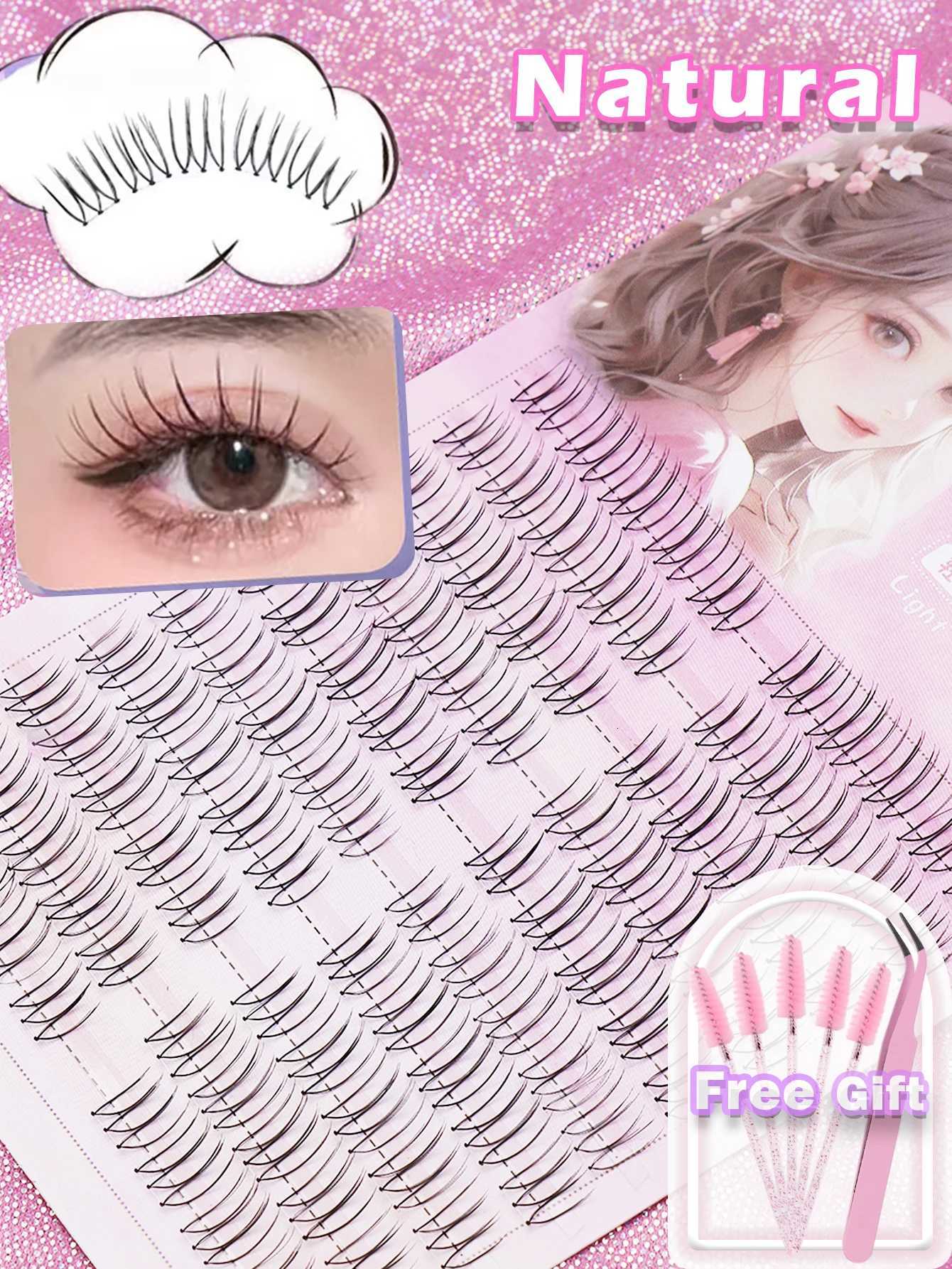 100 Clusters Large Capacity Fake Eyelash Natural Single Cluster Photogenic Manga EyelashT251223-image-1089456456