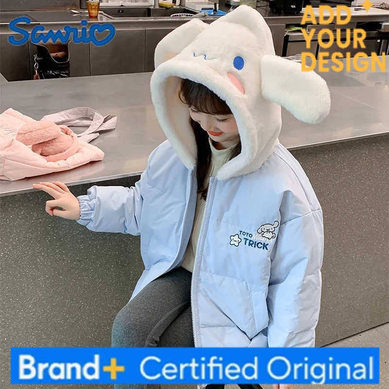 Sanrio Winter Kawaii Cinnamoroll My Melody New Kids Clothing Girls Cartoon Fashion Princess Hooded Jacket Anime Thicken Warm Cute Coat H2512231-image-1089522612