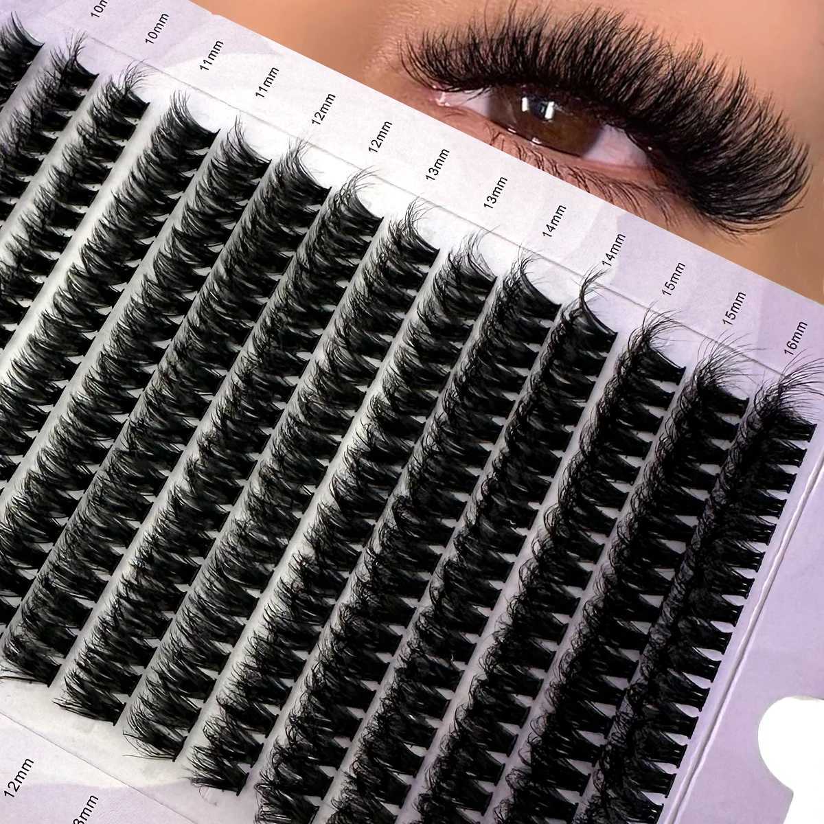 HBZGTLAD 14 Rows 5D Fluffy Cluster Lashes 60D/80D/100D Thick Eyelash D/DD Curl 9-16mm Mix Individual Lashes DIY Lash ExtensionsT251223-image-1089454049