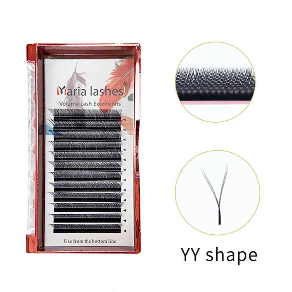 MARIA YY Shape 2D Tips Hand Woven Premium Soft Light Natural Eyelashes Extension Supplies Makeup Net Cross LashT251223-image-1089453658