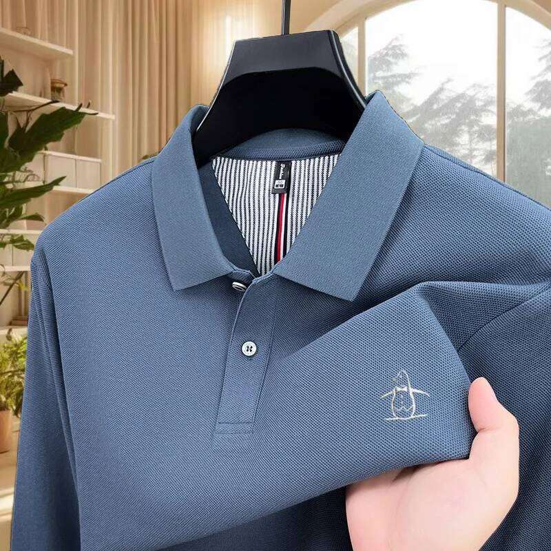 POLO Hot selling 2025 autumn winter new exquisite penguin embroidery top men brand comfortable and casual long sleeved polo shirt X251224