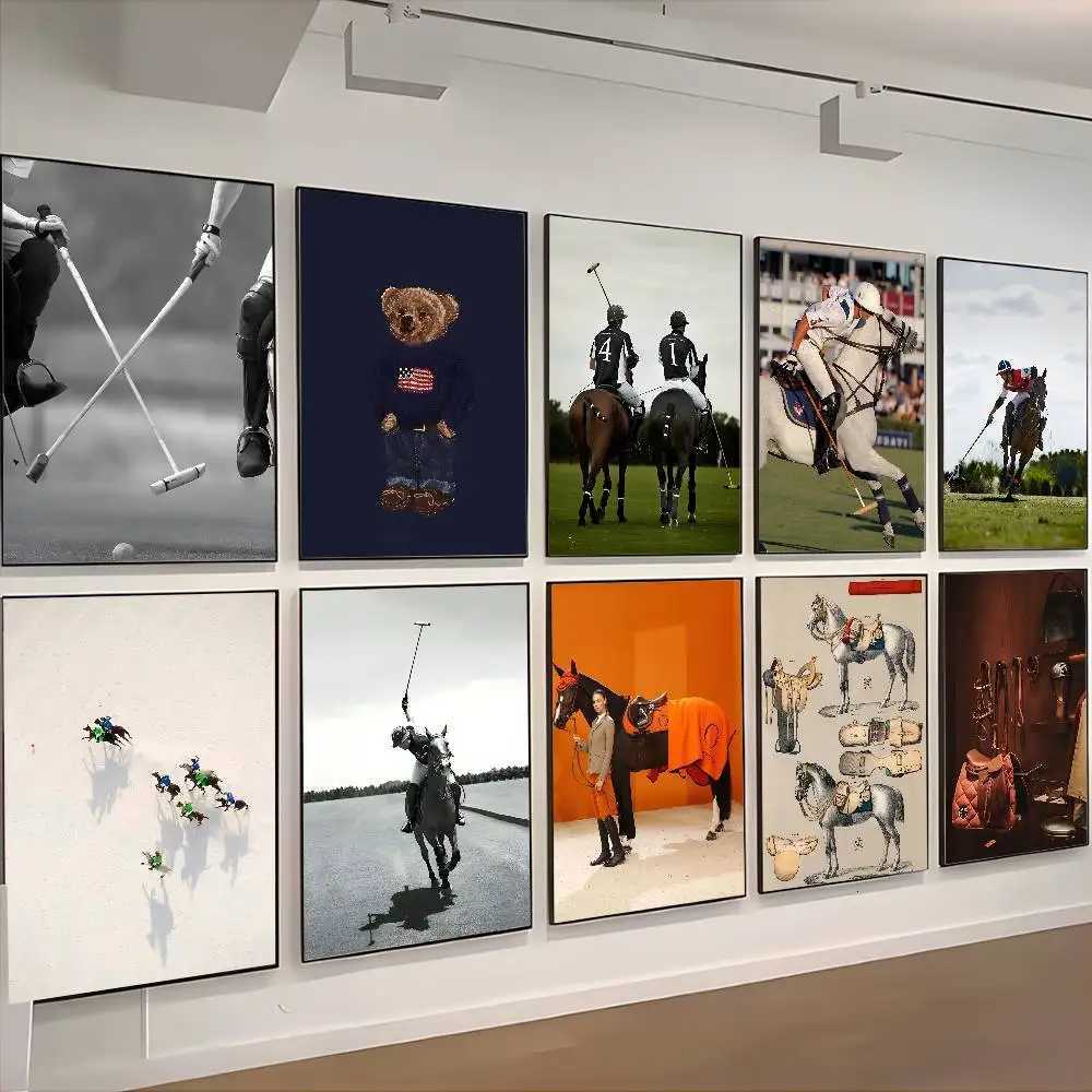 Polo Etching Sport Equestrian Poster HD art sticky wall waterproof home living room bedroom bar aesthetic decoration Y251224-image-1089558451