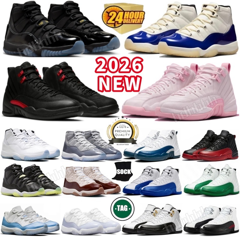 Livraison gratuite Designer Basketball Chaussures 11S 12S Gamma Bleu Violet Rare Space Jam Mojave Bucks Pearl Pink Flu Game Red Taxi Blueberry Ho