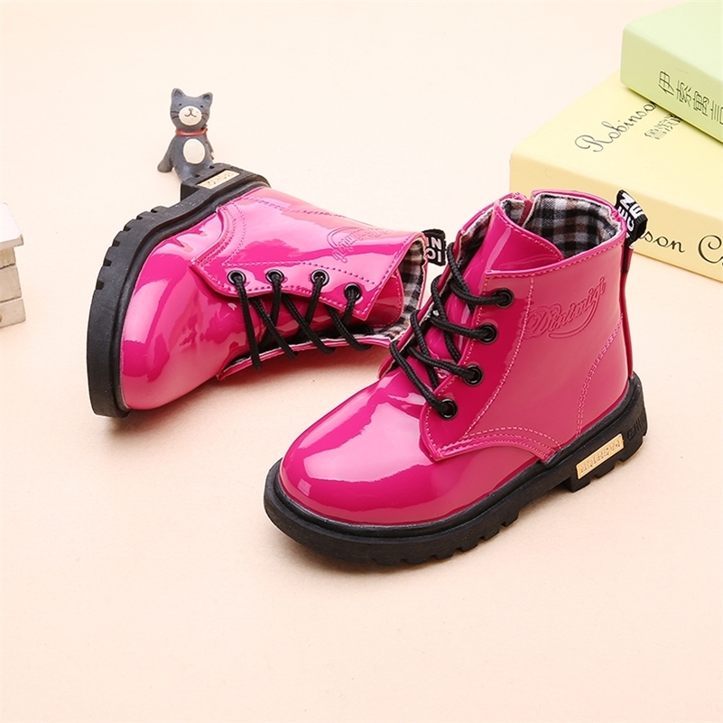 Winter Children Shoes PU Leather Waterproof Plush Boots Kids Snow Boots Girls Boys Casual Boots Fashion Sneakers 251211BJ
