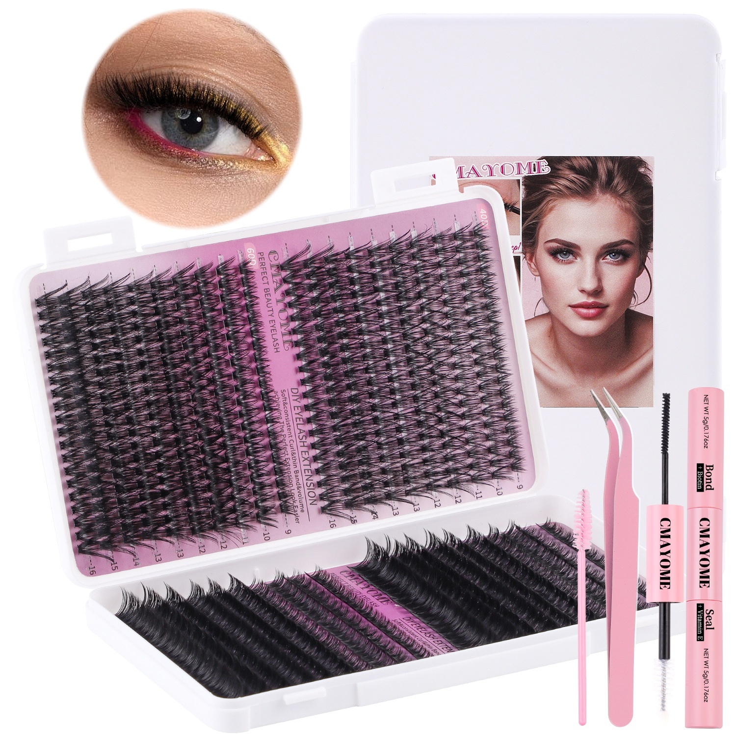Thick Fluffy DIY Individual Eyelashes 800Pcs DIY Cluster Lashes Kit with Lash Bond & Seal Handmade Reusable Naturally D Curled Grafted Lashes Bea-image-1089547152