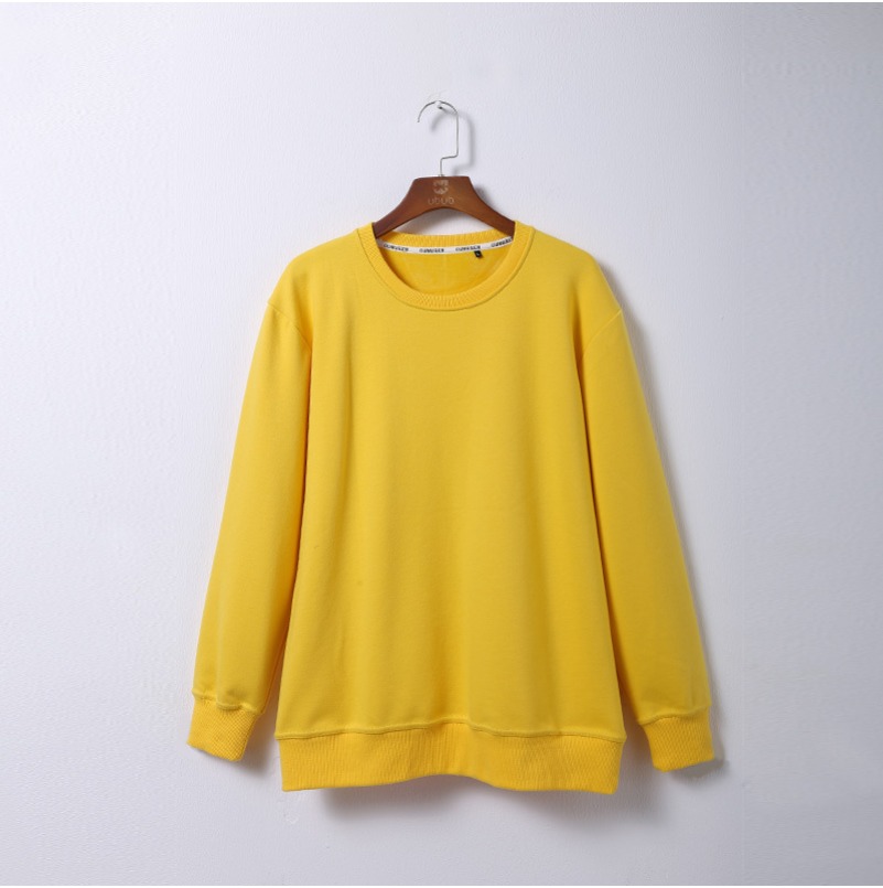 (1540) Thickened fleece sweatshirt Silver fox fleece solid color round neck sweatshirt
