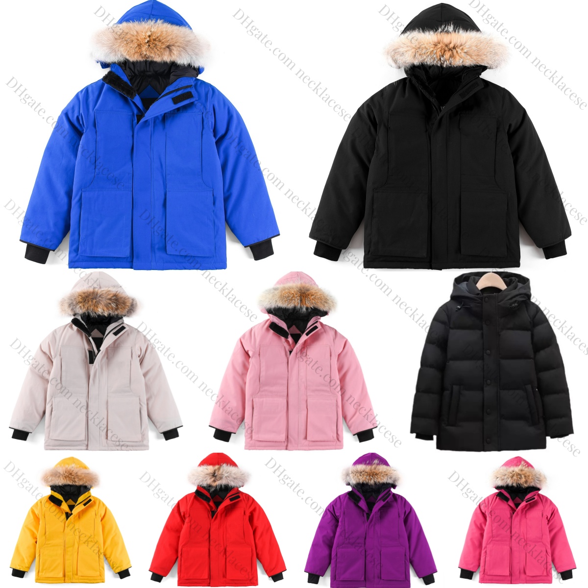 Kids Down Coats Toddlers Jackets Warm Hooded Parkas Designer Children Clothes Boys Outwear Winter Girls Clothing Youth Thickened Black Pink Red B-image-838704386