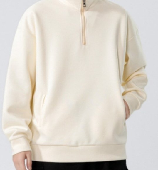 a574 Men Long-sleeved Autumn and Winter Heavy Loose Solid Color Lapel Youth Casual
