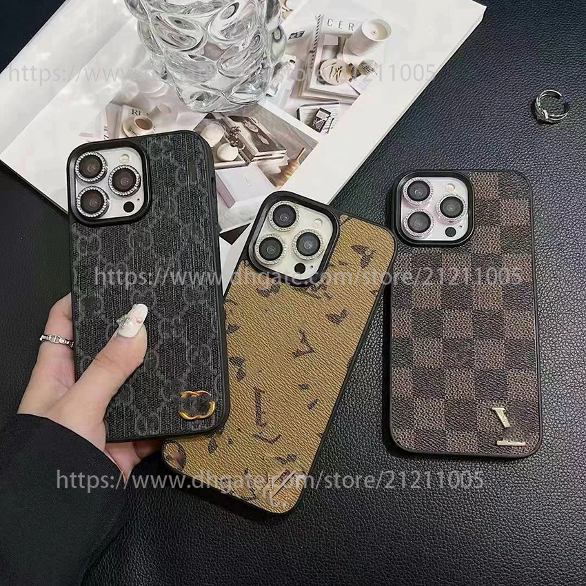 1V designer phone case for iPhone 17 16 15 14 13 Pro 12 11 Max Plus 16Promax classic pattern case metal logo 17Promax cover 15promax 14promax 13P