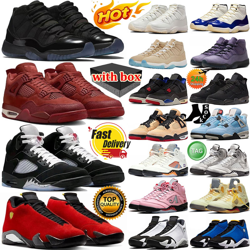 Designer 4s 5s 11s 14s chaussures de basket-ball Brick Black Cat Denim Meatllic Bubblegum Cool Grey Cherry Gamma Blue Last Shot Ferrari baskets p