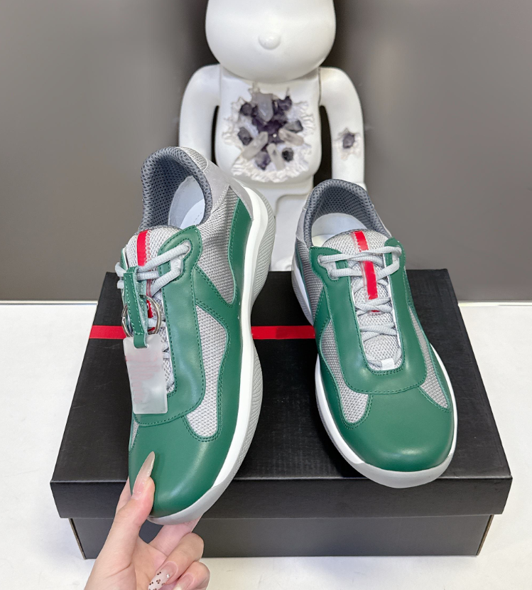 America's Cup Casual Sneaker Matter Leather Hide shoelaces Luxury Designer Brand Sports Sneakers low tops Trainers America Cup Walking Flats Hi