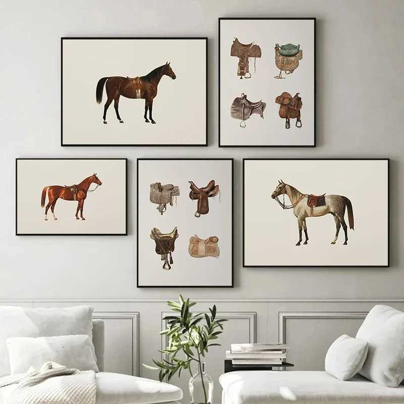 Vintage Saddle Farm Animal Horse Riding Art Posters Prints Canvas Painting Wall Art Picture Living Room Home Decor Y251224-image-1089551969