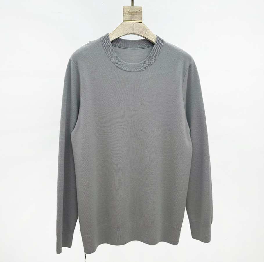 a569 Pull en laine pour hommes, col rond épais et chaud à quatre broches, bas d'automne et d'hiver