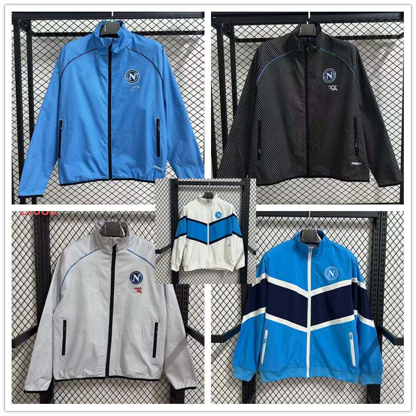 2025 2026 SSC Napoli Windbreaker Tracksuits Napule Hoodies Soccer Jackets set training Suits Sweater 25 26 Naples hooded KVARATSKHELIA Men Surveteme