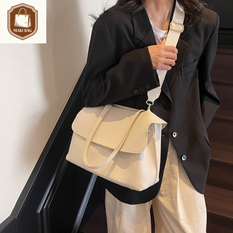 maki bag2025 summer new womens shoulder bag new large capacity handbag flip up womens underarm bag fashion trend lychee pattern bag luxury bag